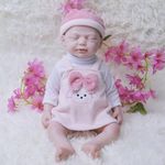 AISITE Reborn Baby Dolls 18.5 Inches,Not Vinyl Dolls,Realistic Soft Silicone Newborn Baby Doll,Real Full Body Silicone Reborn Baby Dolls (18 In Girl)
