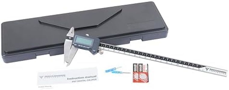 PEC Tools Bluetooth Digital Caliper, 12 Inch/300mm Industrial-Grade Stainless Steel Caliper, IP67 Waterproof & Oil-Resistant, Auto Power-Off, Inch/MM/Fraction Modes, Wireless Data Transfer