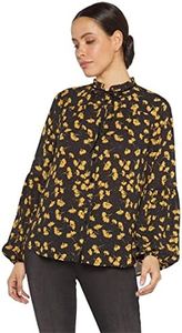 NYDJ Women's Bishop Sleeve Peasant Blouse, Eastbank Garden, Small