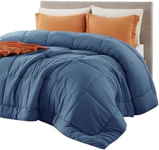 Bedsure Comforter Duvet Insert - Quilted Comforters Queen Size, All Season Duvet, GentleSoft Down Alternative Bedding, with 8 Tabs, Gifts for Women/Men, Dark Slate Blue, Queen 88 x 88 Inches
