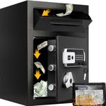 2.8 Cub Depository Drop Safe & Fireproof bag, Front Drop Slot Lock Box with Digital Combination Anti-Fishing, Silent Deposit Safe Box, Security Money Safe for Cash Slips Expense Business Office Home