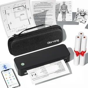 Gloryang Inkless Portable Printer for Travel, Wireless Thermal Printer Supports 8.5 x 11 Inch US Letter Size, Bluetooth Maker Includes Carry Case and 3 Rolls of Thermal Paper Kit, Black