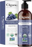 Cliganic Organic Grapeseed Oil, 100% Pure - For Skin, Hair & Face | Natural Cold Pressed Unrefined