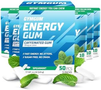 GYMGUM Energy Gum | 50mg Caffeine Gum + L-Theanine | Sugar-Free, Keto-Friendly | Fast-Acting Energy & Focus Gum