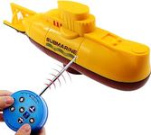 eMart Mini RC Electric Toy Remote Control Boat Submarine Ship Waterproof Diving in Water Gift for Kids - (Yellow)