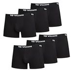 Ted Williams 6 Men's Boxer Shorts, black, size Large, comfortably fitting and elastic