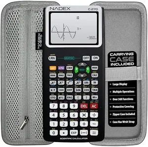 Scientific Calculator with Graphing, Includes Carrying Case, for College and High School Students, Calculus, Algebra, Geometry, Trigonometry, Statistics, Physics, Chemistry, Black