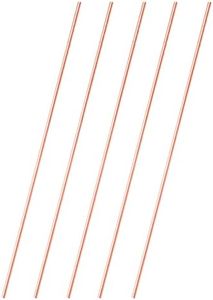 Tynulox 5Pcs 9 Gauge Pure Electrode Copper Round Rod 3.0mm Dia 10" Length Bare Copper Cu Metal Rod for Metal Craft Hobbies