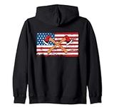 Axe Throwing Set USA Flag Hatchet Target Axe Sharpener Zip Hoodie