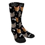 Byxhuc Custom Socks Personalized Socks with Picture Unisex Socks for Women, Men, Girls, Boys, Customized Socks Gifts…, A21-cat Bone and Custom Name, Medium