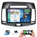 [2G+32G]Android 13 Car Stereo for Hyundai Elantra 2007-2010 with Wireless Apple Carplay Android Auto,9'' HD Touchscreen Car Radio with Mirror link WiFi GPS Navigation Bluetooth FM/RDS SWC+Rear Camera