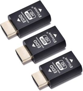 EVanlak Hdmi Edid Emulator Passthrough Dongle Eliminated Emulator Adapter 3rd Generrtion Work with Mac Thunderbolt to HDMI Switches/Extender/AV Receiver/Video Splitters -1280x800@60Hz-3pack
