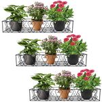 D&V ENGINEERING - Creative in innovation Metal Railings Pot Stand │Hanging pot stands for plants in balcony Railings (Adjustable Hanger, Pack of 3-Black)