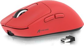 MANBASNAKE Wireless Gaming Mouse, 49g Ergonomic Computer Mouse, Triple Modes PAW3395 26K DPI Optical Sensor, 200h Battery Life, Programmable Buttons, Gaming Accessories for PC/Laptop/Mac (Red)