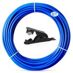 PURENAT 60FT 1/4 Inch O.D.RO Water Tubing,NSF Certified Pipe for RO(Reverse Osmosis) Water Purifier Filter System,BPA free Flexible Plastic Hose(blue)+Tube Cutter