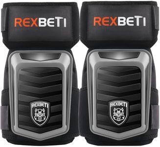 REXBETI New Upgraded Knee Pads for Work, Construction Knee Pads for Men, Heavy Duty Comfortable Anti-Slip Foam Gel Knee Pads for Gardening Flooring and Cleaning, Extra 4 Extension Straps, Gray