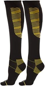 DARESAY Unisex Knee High Athletic Compression Socks Men Women 15-20 mmHg, Circulation and Recovery, Green-Black