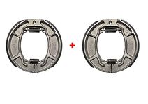 NIKAVI Motorcycle Front & Rear (Combo) Brake Shoe Set Compatible for Honda Shine Old Models (BSS01+BSS01)