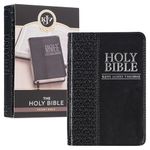 Black Faux Leather Zippered Pocket Bible - KJV