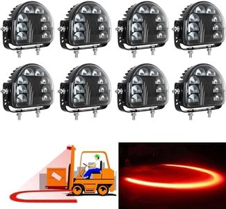 Fuguang [8 Pack] LED Forklift Lights Red Arc Forklift Safety Light Warehouse Safe Warning Lights 10V-100V (Red 8 Pack)