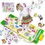 JUNDAJC Kids Musical Floor Piano Mat for Girls Boys 120x50cm Large Music Keyboard Playmat 8 Animals 8 Instrument Sounds Electronic Non-Slip Toddlers Toys Mat Gift for 1 2 3 4 5 6+ Years Old Children