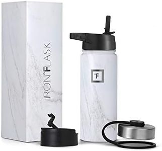 IRON °FLASK Sports Water Bottle - 18 Oz 3 Lids (Straw Lid), Leak Proof - Stainless Steel Gym & Sport Bottles for Men, Women & Kids - Double Walled, Insulated Thermos, Metal Canteen