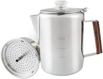 APOXCON Coffee Percolator, Stainless Steel Camping Coffee Pot, Percolator Coffee Maker for Camping Outdoor Traveling Stovetop Fast Brew (9 Cup)