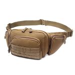 FONREST Concealed Pistol Bag, Multipurpose Tactical Hadn-gun Case Fanny Pack Waist Bag for Glock 17 19 22 23 31 32 1911(Coyote)