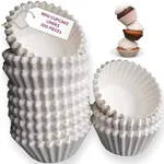 White Mini Cupcake Liners - 300-Pack - Mini Cups Sized Paper Cupcake Wrappers - Fits Perfectly Any Mini Muffin Baking Pan - Cup Cake Liner for Cupcakes, Muffins, Keto Fat Bombs & Mini Cheesecakes