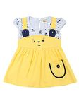 NammaBaby Premium Baby Girls Short Sleeves Frock Dress - Mini Dress Pack of 1 (Yellow, 12-18 Months)