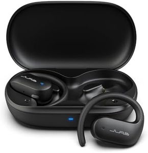 JLab Auriculares deportivos abiertos – Auriculares inalámbricos de oreja abierta, auriculares deportivos de oreja abierta con ganchos para los oídos, 26 horas de reproducción, auriculares para correr,