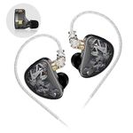 KZ-AS24 IEM Monitors Tunable Sound in Ear Headphones 24BA Balanced Armature Drivers KZ Wired Earbuds Earphones High-end in Ear Monitors with Memory Foam Ear Tips Tunable Version (Black, Without mic)