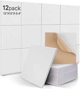 12 Stück Akustik Panel,Akustikplatten Selbstkleben,Schallschutzplatten Akustikpaneele Wand für Tonstudio, Büro,Studio Wanddekoration und Akustische Behandlung, Weiß(30x30x1cm)