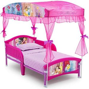 Delta Children Canopy Toddler Bed, Disney Princess(54.5"lx29.5" w x 51" h)