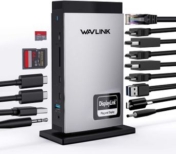 WAVLINK USB C Docking Station – Triple Monitor 4K, 100W, 3 HDMI, 5 USB, Ethernet
