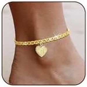 HUASAI Initial Ankle Bracelets for Women Gold Anklets for Women Trendy Summer Beach Vacation Jewelry 2025