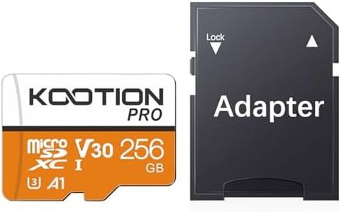 KOOTION Micro SD Card 256GB U3 TF Card with Adapter, V30, A1, Full HD, 4K UHD, UHS-I microSDXC Flash Memory Card for Smartphone