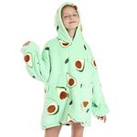 Wearable Blanket Sweatshirt for Girl, Premium Hoodie Blanket Teenager & Kids Sizes, Super Soft Warm Cozy Throw for 7-14 Years