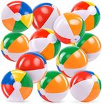 JOYIN Rainbow Beach Balls(12 Pack), 12'' Inflatable Swimming Pool Toys for Summer Water Games Kids Birthday Party Supplies Combo Set Include Inflatable Beach Balls