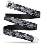 Buckle Down Seatbelt Belt - Joker Laughing CLOSE-UP Black/White - 1.5" Wide - 32-52 Inches in Length