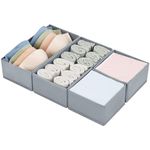 DIMJ Drawer Organizer Closet Sock Organizer - 4PCS Dresser Organizers Underwear Drawer Divider for Clothes Foldable Organizers and Storage for Sock, Ties, Panties, (Grey)