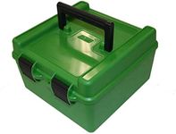 MTM 100 Round Deluxe Handled Magnum Flip-Top Rifle Ammo Case (Green)