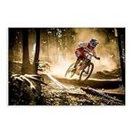 Mountain Bike Downhill Poster Canvas Poster Wall Art Decor Print Picture Paintings for Living Room Bedroom Decoration Unframe: Unframe:12x18inch(30x45cm)