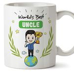 MUGFFINS Uncle Mug/Cup - World's Best Uncle - Coffee Mug for Breakfast/Birthday Presents for Uncles/Ceramic 11 oz