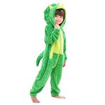 LOLANTA Toddler Boys' Girls' Costume Fleece Hooded Dinosaur One Piece Animal Outfit Kids Holiday Birthday Gift (2-3T, Green)