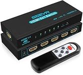 SGEYR HDMI Switch 5 Port V1.4 HDMI Switcher 5 in 1 Out HDMI Switch Selector Box with IR Upgraded Remote Control Support 4K 30Hz Ultra HD 3D 2160P 1080P HDMI 1.4 HDCP 1.4