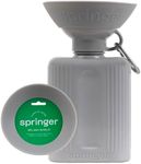 Springer Splash Shield for Mini, Classic, Growler Dog Travel Bottles - Mess Proofer & Bowl Expander for Large Breeds - BPA-Free Silicone (Not Compatible with Flip Bottle) – Grey