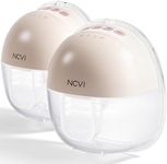 NCVI Hands Free Breast Pump 8111, Wearable Breast Pump for Breastfeeding, Wireless Portable Milk Pump with Strong Suction, 4 Modes & 9 Levels, Ultra-Quiet Discreet Pump, 21/24mm Flanges (2 Pack)