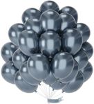 PartyWoo Metallic Midnight Blue Balloons, 50 pcs 12 Inch Metallic Blue Balloons, Navy Blue Metallic Balloons for Balloon Garland or Balloon Arch as Party Decorations, Birthday Decorations, Blue-G131