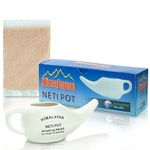 Amazing Health Ceramic Neti Pot and Himalayan Neti Salt - Naturally Helps Nasal Flushing, Sinus Issues and Allergies